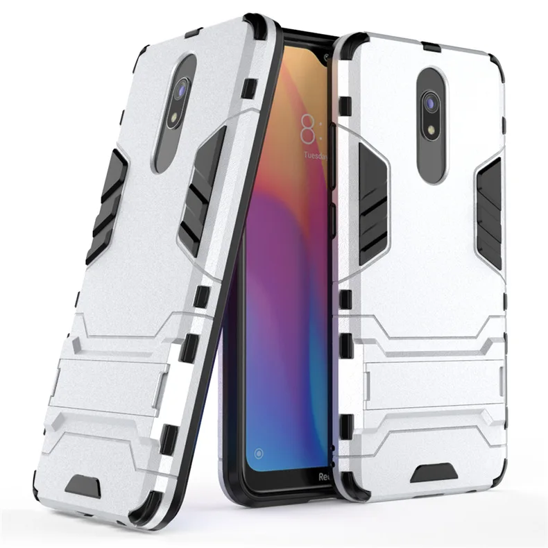 чехол Xiaomi Redmi 8 на 8A резиновый бампер ударопрочный робот доспехи противоударный
