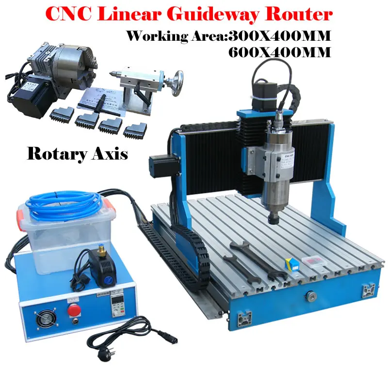 DIY CNC 6040 2200W 4 осевой фрезерный гравировальный станок 3040 линейный направляющий для