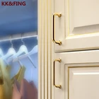 Светлые золотые ручки шкафа из цинкового сплава от KK  FING, ручка кухонного шкафа, черные ручки шкафа, мебельная фурнитура