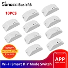 Дешевые 3 шт. SONOFF BASICR3 Wifi умный переключатель DIY модуль 10A беспроводной пульт дистанционного управления таймер Выключатель света для автоматизации умного дома работать с Алиса