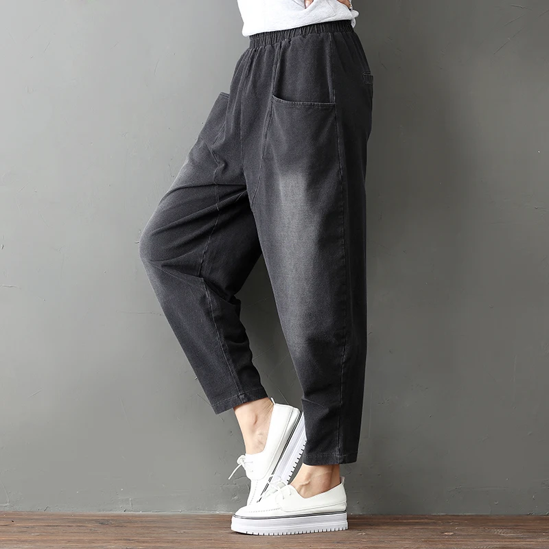 Брюки женские свободного покроя в стиле Харадзюку винтажные повседневные