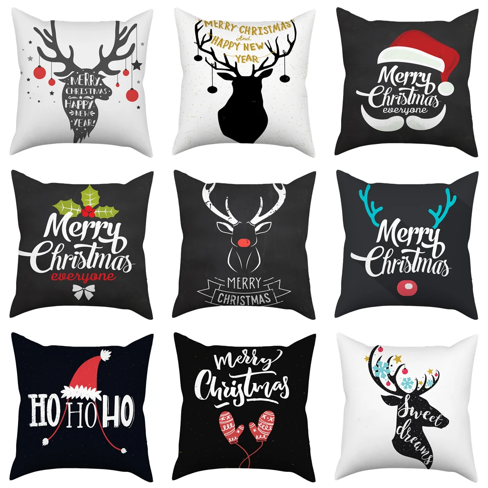 Нордическая черно белая Рождественская лося простая ветряная персиковая