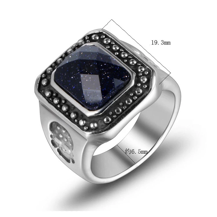 Aroutty квадратные циркониевые винтажные мужские кольца из нержавеющей стали с