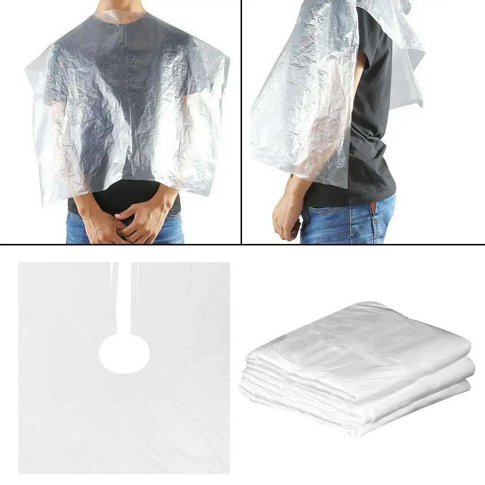 

100pcs 84x64cm Disposable Apron Cut Perm Dye Hair Cape Gown Antistatic Barber Hairdressing Cloth Shoulder Capes