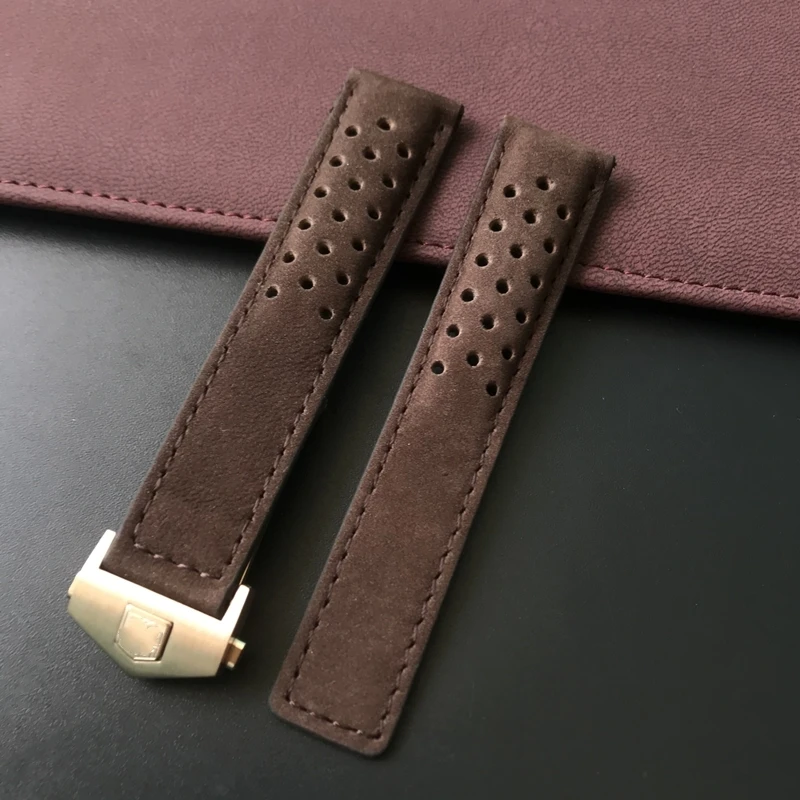 Ремешок матовый из натуральной кожи для часов черный синий коричневый браслет