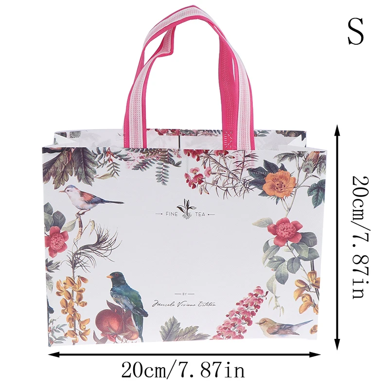 

Fashion Shoulder Bag Reusable Tote Pouch Idyllic Flowers Foldable Non-woven Fabric Shopping Bag Women Travel Storage Handbag
