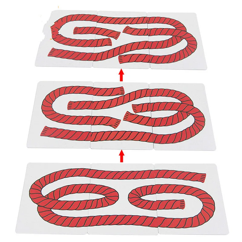 

1 Set 3 Rope Card Trick Magic Tricks Illusion Stage Magic Gimmick Card Magic Easy To Do Funny Paper Magic Toys For Children