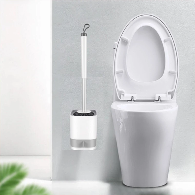 

Toilet Brush with Holder Long Handle Toilet Cleaning Brush Soft Bristles Wall Mounted Cleaning Products Bathroom Accessories Set