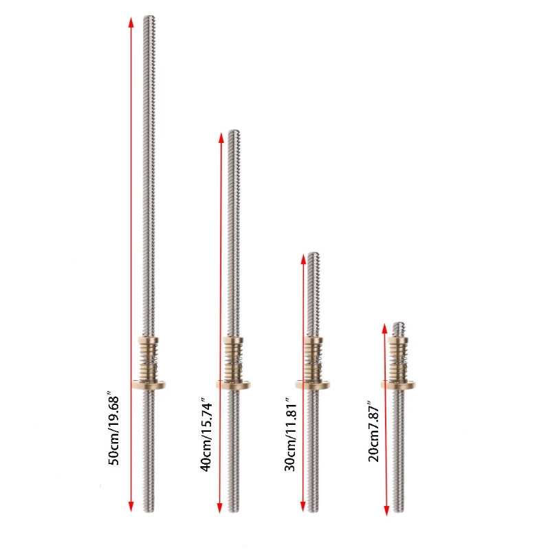 

Anti-Backlash Nut 200/300/400/500mm T-Type Trapezoidal Lead Screw T8 For 3D Printer