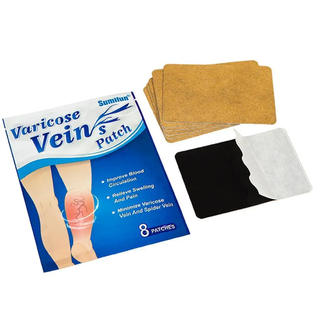 

New 8Pcs/Bag New Varicose Veins Patch Phlebitis Vasculitis Treatment Sticker Thigh Spider Removal Pain Relief Care Plaster