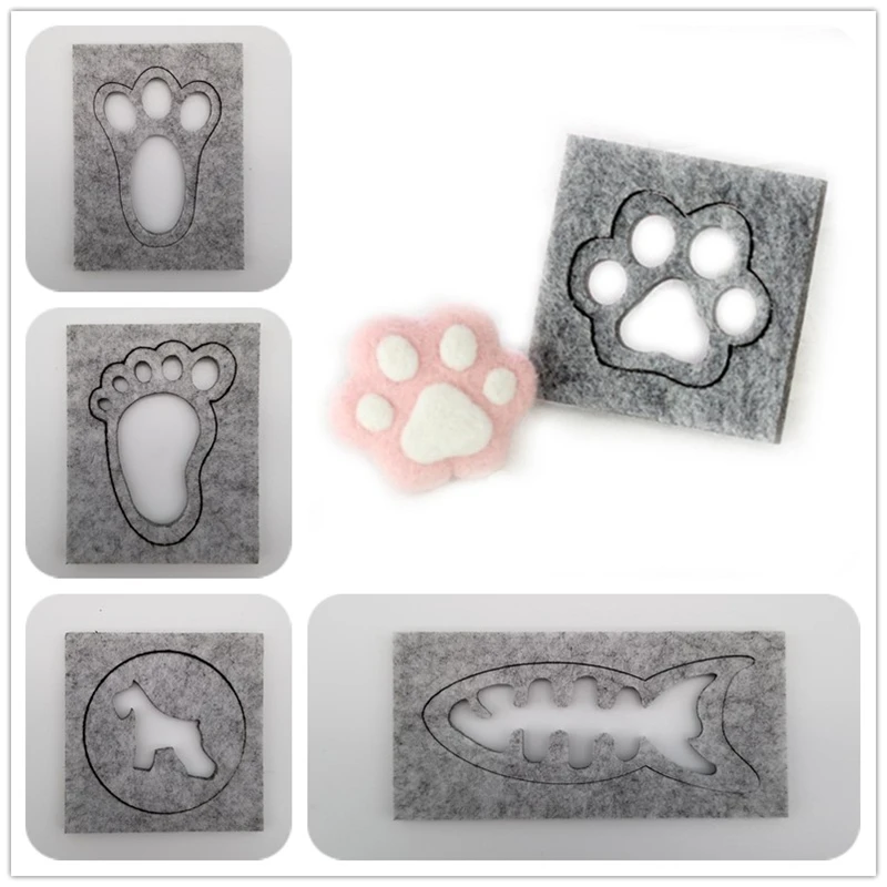 Шаблон из шерстяного войлока наборы для поделок с принтами животных когтей собак