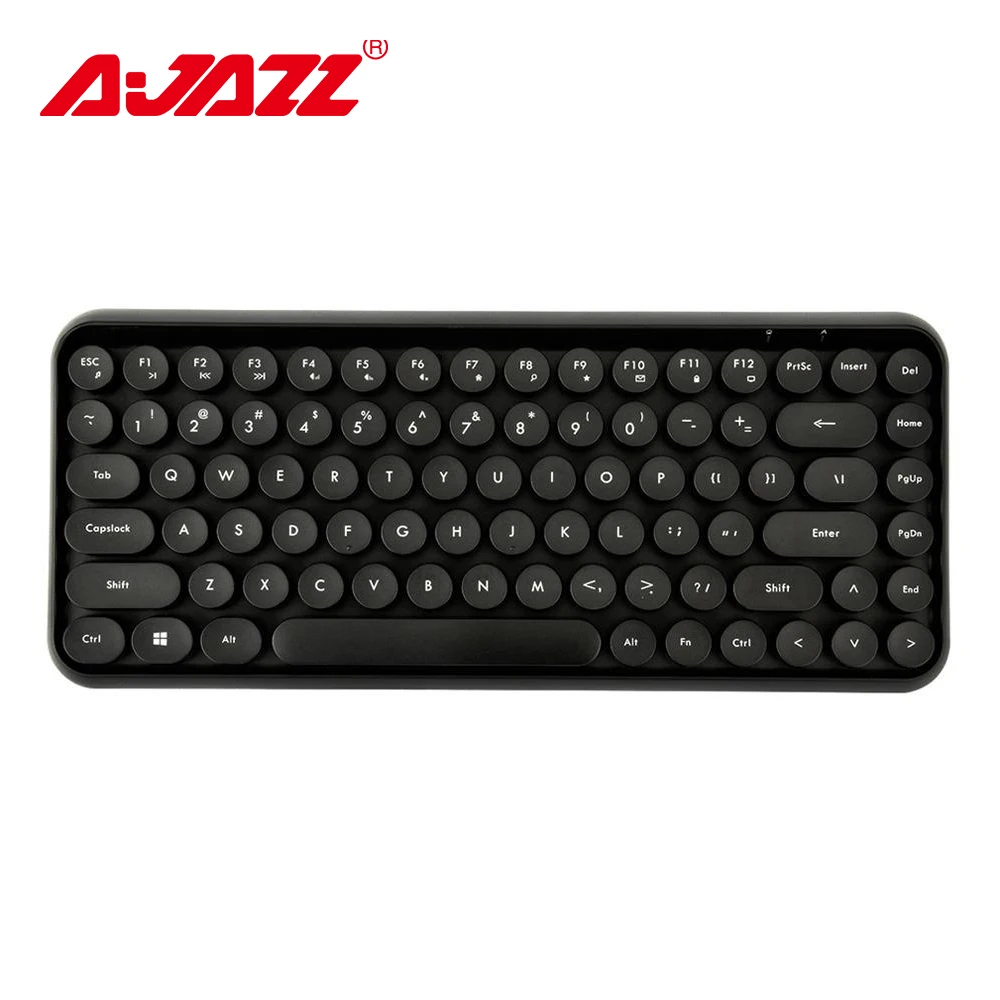 Ajazz 308i Беспроводная Bluetooth клавиатура 84 классические круглые клавиши Беспроводная игровая клавиатура для Windows Mac Android iOS мультимедийный ключ