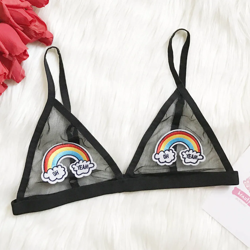 Sexy Women Crop Top Bandage Embroidery Lace Bralette Bustier Cropped Sheer Unpadded Bra FDC99 | Женская одежда