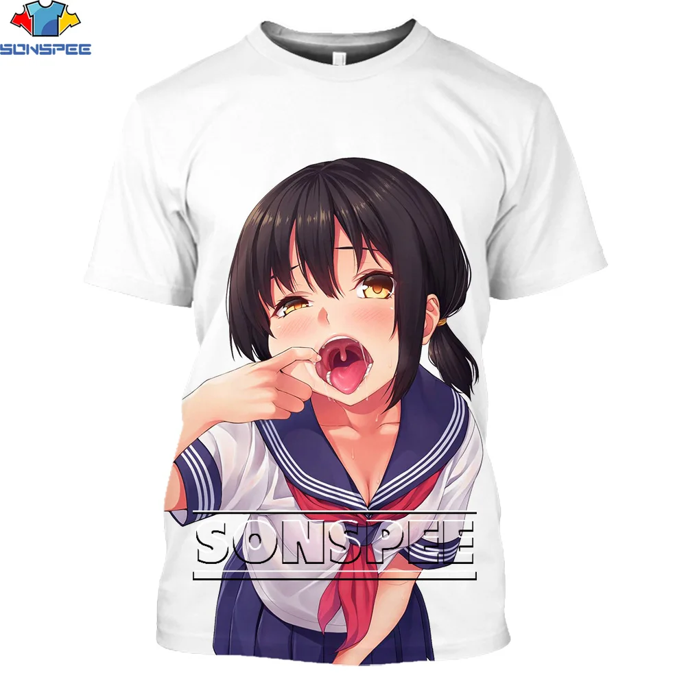 

SONSPEE Cartoon Anime Kawaii Cute Loli Girl T-shirt 3D Printing Shirt Summer High Quality Fashion Unisex Casual Loose Breathable