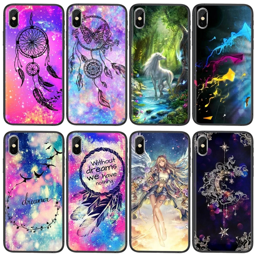 Jeunes для Galaxy Note 10 Lite 9 8 20 Pro A7 A8 2018 A10 M31 M51 A10S A11 Dreamer Fairy Обои Hd Черный Фундамент силиконовый чехол.