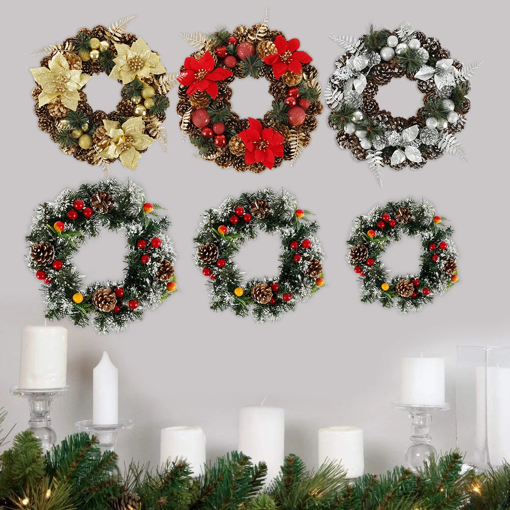 Искусственный подвесной венок сделай сам для дома ротанговая Праздничная