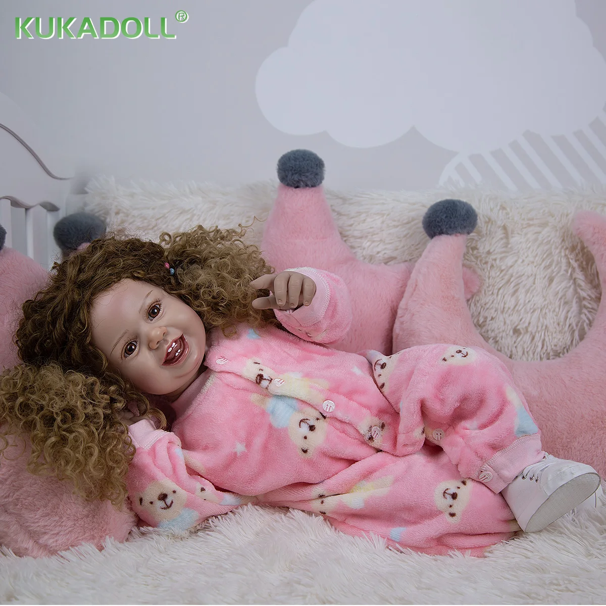 Реалистичная милая кукла-Малыш KUKADOLL 27 дюймов 68 см кукла-младенец тканевое тело