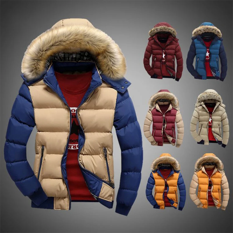 Мужские пальто с мехом и капюшоном зима 2021 флисовые куртки Мужская облегающая