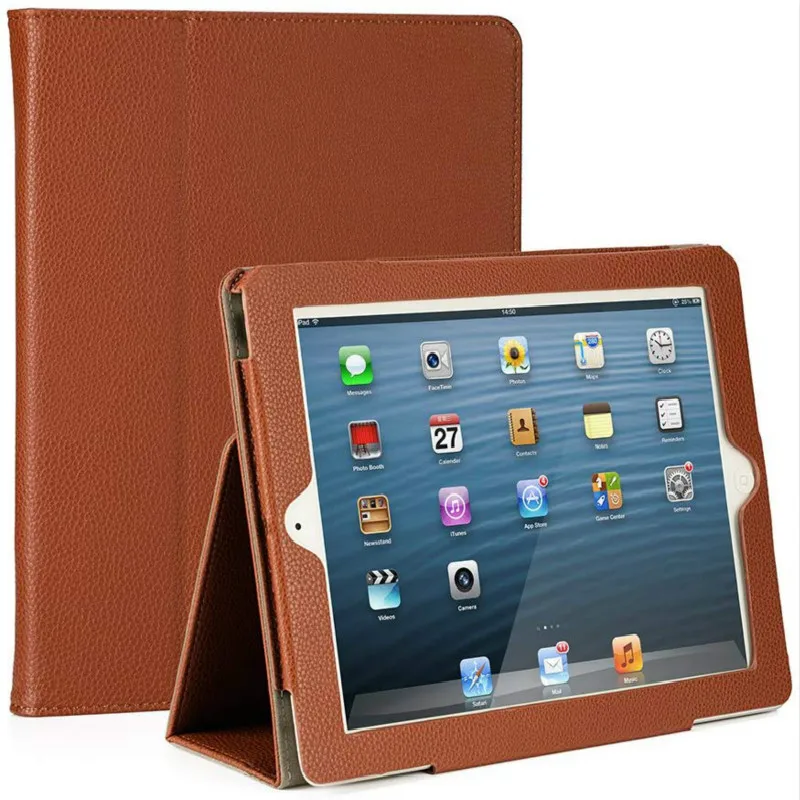 Чехол книжка из искусственной кожи для iPad 2 3 4|Чехлы планшетов и электронных книг|
