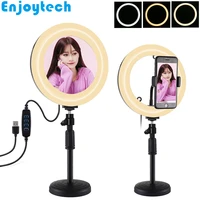 new desktop live streaming mounts holder tripod with led ring light lamp for make up video recording bloggers