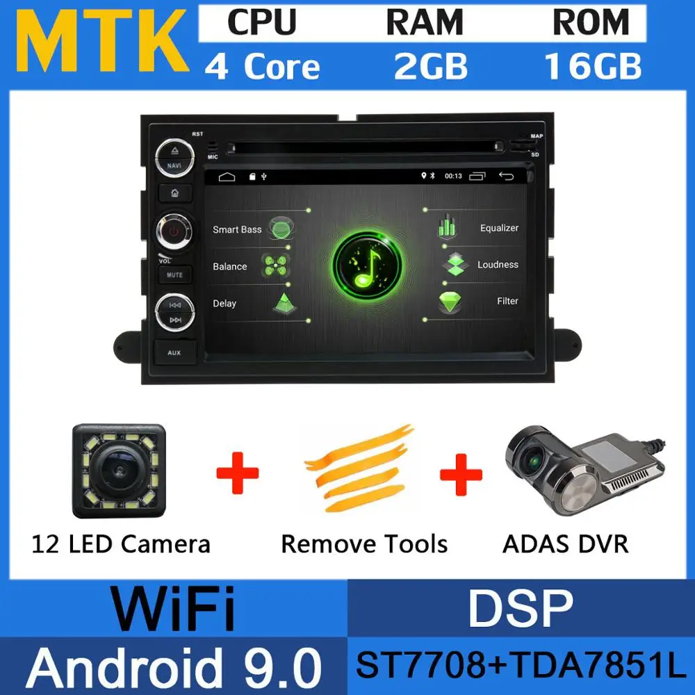 5 USB Octa Core Android 9,0 Автомобильный DVD плеер для Ford F150 F250 F350 F450 F550 2007 2008 2009 2010 2011 2012 2013 автомобильный радиоприемник - Цвет: MTK-Adas