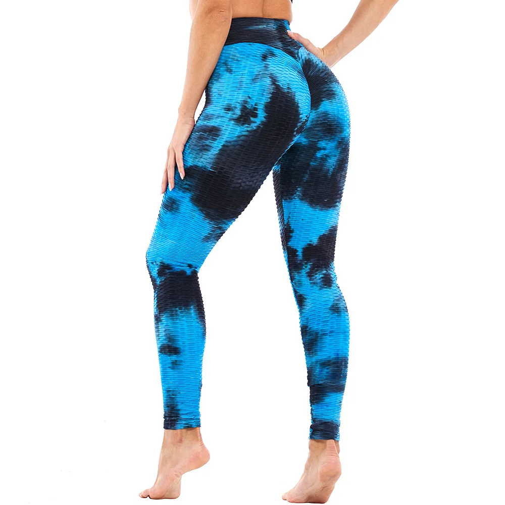 Tie Dye Обтягивающие Леггинсы спортивные женские фитнес с карманом хип хоп штаны