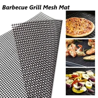 2021 hot non stick barbecue mesh mat reusable heat resistance bbq baking net pad kitchen cooking smoker bbq mat liner accessorie