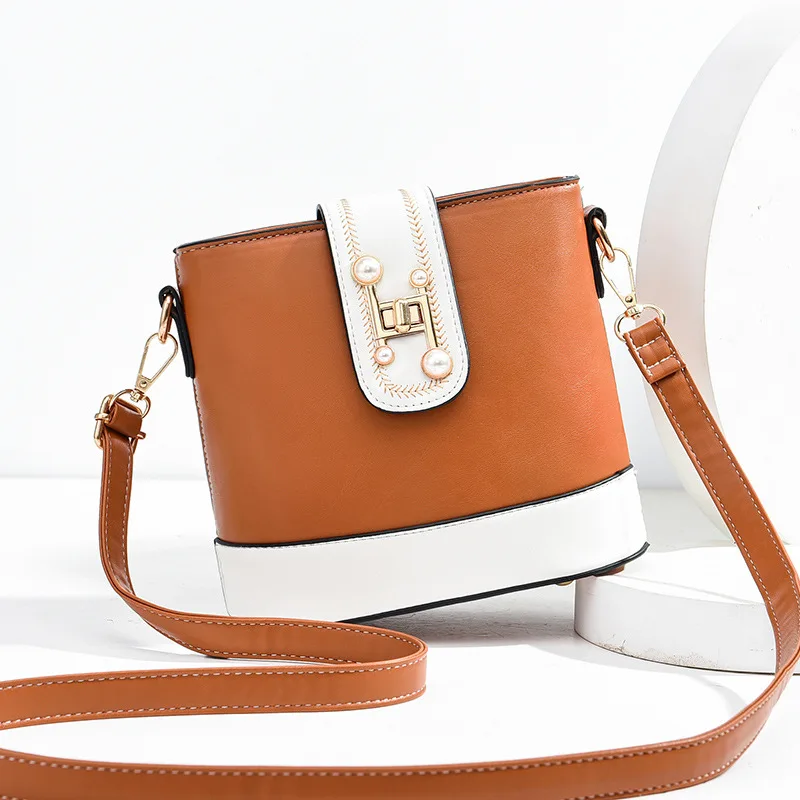 

Bag 2021 summer new multi color portable metal buckle large capacity solid color Bucket Handbag popular recommendation