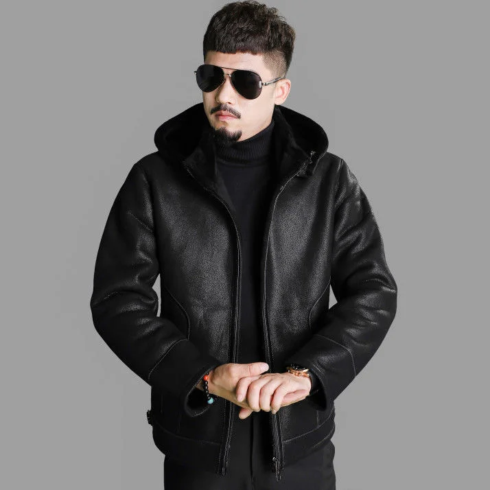 

Haining 2021 New High-grade Fur Integrated Original Ecological Leather Real Wool Hooded Detachable Winter Coat