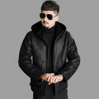 haining 2021 new high grade fur integrated original ecological leather real wool hooded detachable winter coat