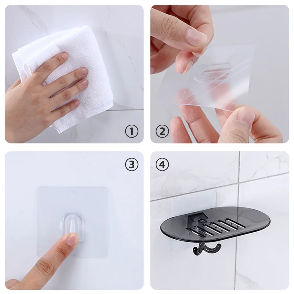 Мыльница без сверления Коробка для мыла сливная тарелка душевая настенная