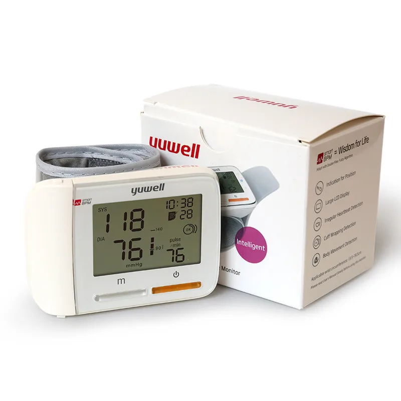 Yuwell 8900A монитор кровяного давления на запястье Портативный Большой цифровой ЖК-дисплей медицинское оборудование измерение CE бытовой инструмент для здоровья