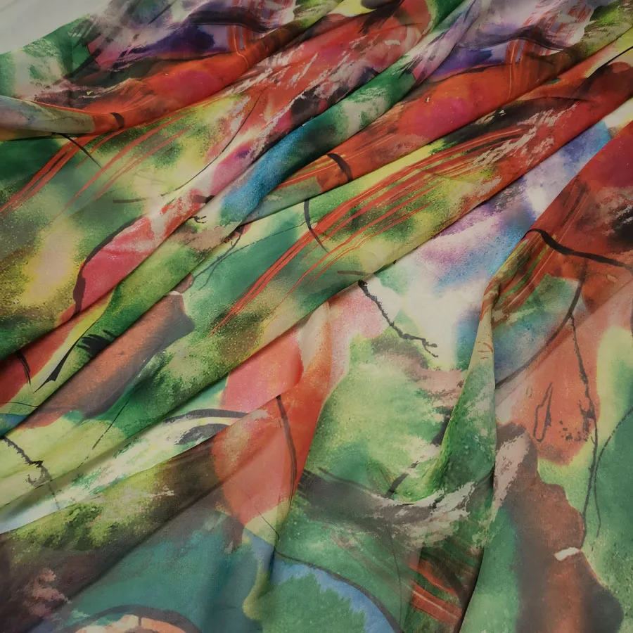 Платье танцевальная ткань струящаяся 30D шифоновая Материал костюма DIY