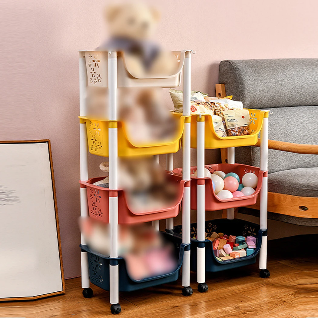 Детская тележка для хранения корзина игрушек макарон пластиковая | Дом и сад
