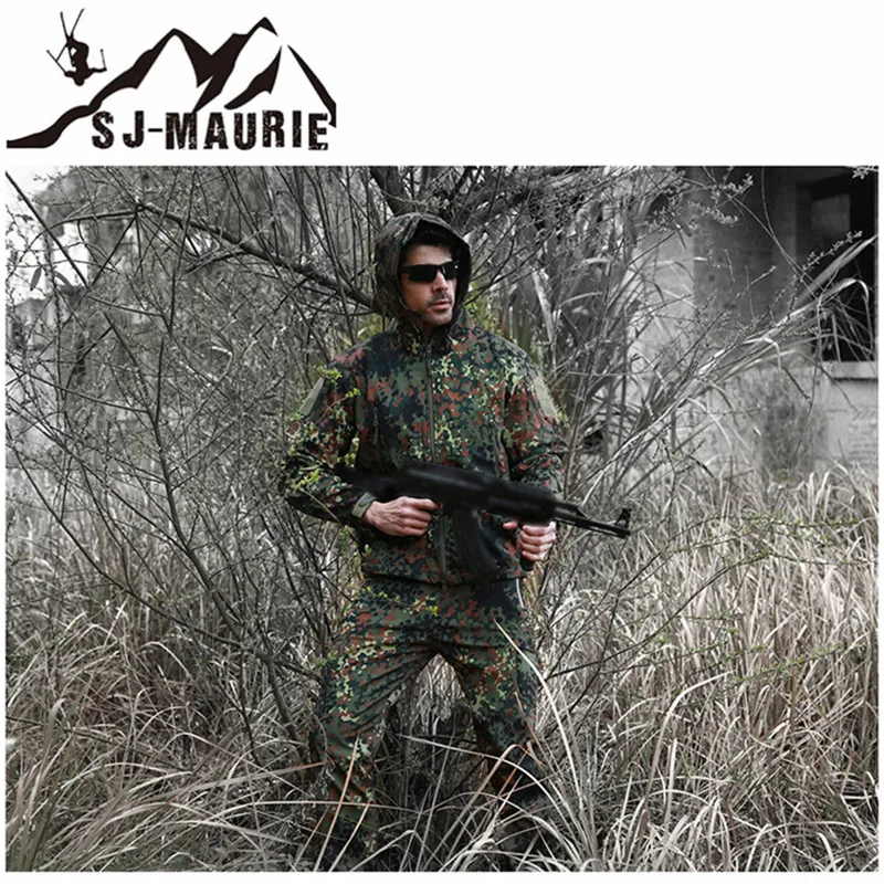 Мужская камуфляжная тактическая одежда Softshell Охотничья Треккинговая куртка gand