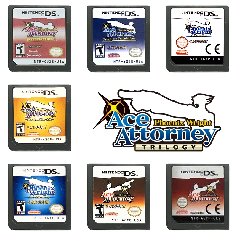 

Video Games Cartridge NDS Game Console Card for Nintendo DS 2DS 3DS Ace Attorney Games Series Apollo Justice Investigations Mile