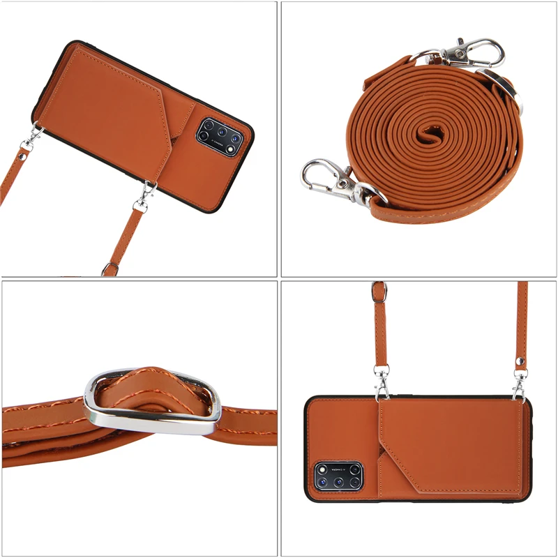 

Case For OPPO A72 A52 A53 A7 A11x A12 A92 A93 A9 A5s 2020 Case Realme 6 7 C3 C11 C15 F17 Pro Luxury leather Invisible bracket