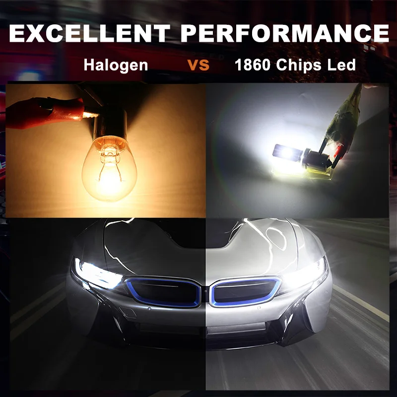 

NLpearl 1X Signal Lamp 1157 Led Bay15d P21/5W Brake Lamp CSP 1860SMD P21w Led 1156 Ba15s Bau15s Py21w Car Turn Signal Lights 12V