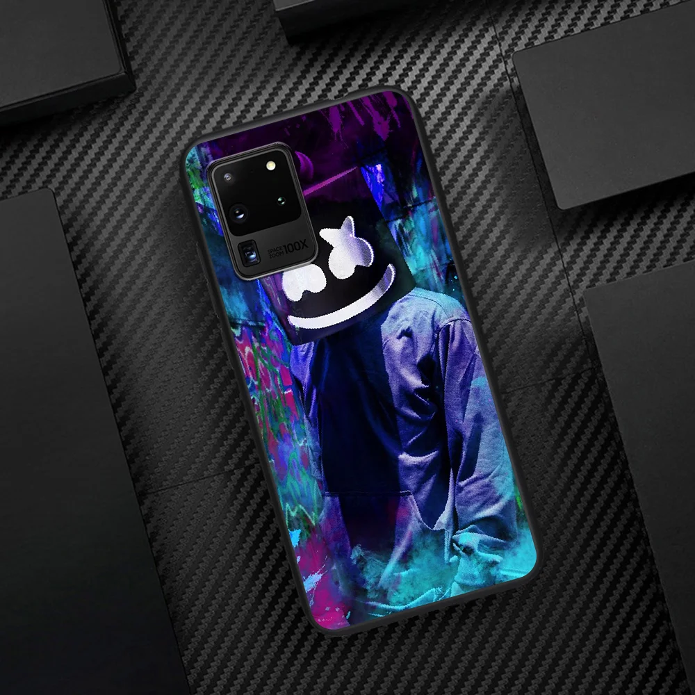

DJ Marshmello Phone Case Cover Hull For Samsung Galaxy S 6 7 8 9 10 e 20 Edge Note 8 9 10 Plus black Shell Luxury Cover Painting