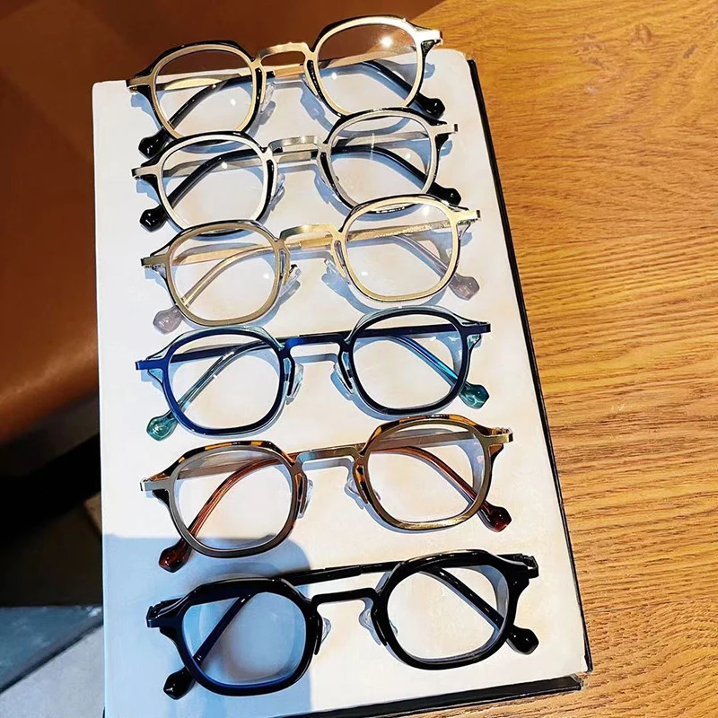 Женские и мужские ретро-очки SHAUNA квадратные металлические очки в оправе из TR90 с