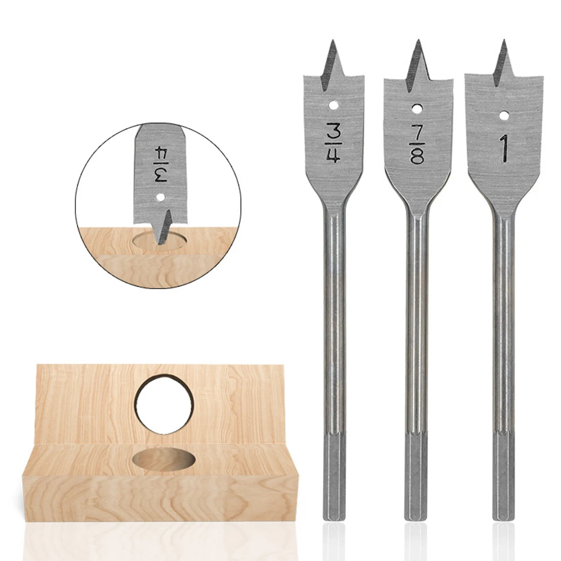 

6pcs Woodworking Flat Drill Set Hole Opener Drawer Door Lock Drill Bits Wood Reamer Power Tool Accessory
