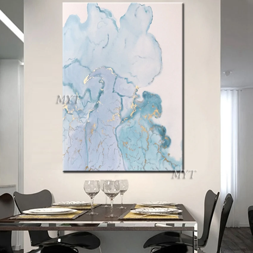 

New Arrival Abstract Gold Lines Oil Painting 100% Handmade Canvas Wall Art Large Craft Home Living Room Decoration Paintings Art