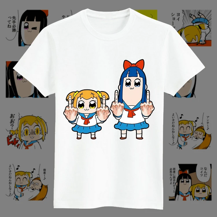 Футболка для косплея японского Аниме POP TEAM EPIC летняя футболка с принтом Pipimi Popuko
