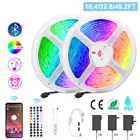 Водонепроницаемый светодиодный RGB полосы светильник 12V 5 м-15 м Bluetooth с регулируемой яркостью гибкая лента светильник s Luces светодиодный 5050 полосы лампы Подсветка светильник Спальня