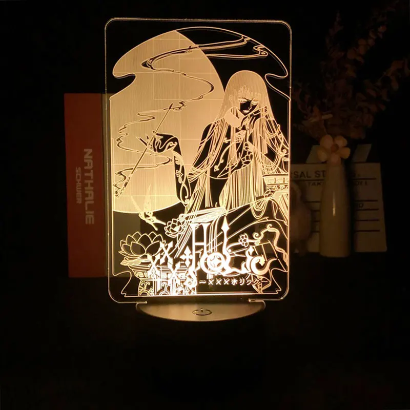 

XXXHoLiC Ichihara Yuko Japanese Anime Manga Dropship 3D Night Light Alarm Clock Base Light Color with Remote Bedroom Child