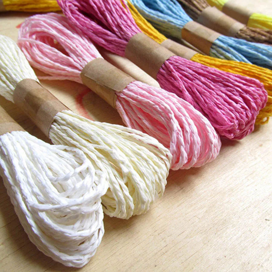 100 г/шт. соломенная пряжа из рафии для вязания крючком от солнца с защитой УФ-лучей