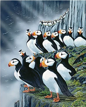

penguins picture framed Home DIY colorings pictures by numbers with penguins picture drawing Relief painting by numbers