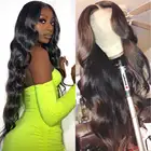 Парик из натуральных волос, 32 дюйма, 30 дюймов, 4x4