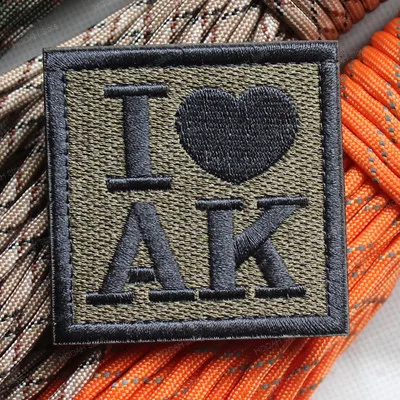 Фото Ak47 AK 47 Kalashnikova Krinkov Классическая нашивка I LOVE ak GUN оружие Калашникова русский Тактический спецназ нашивка, значок, аппликация №4