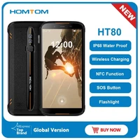 original homtom ht80 ip68 waterproof smartphone 4g lte android 10 cellphone 5 5 189 hd mt6737 nfc wireless charge mobile phone